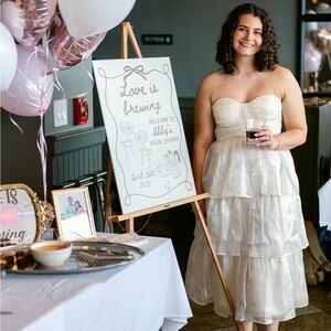 Elegant White Bridal Shower Dress